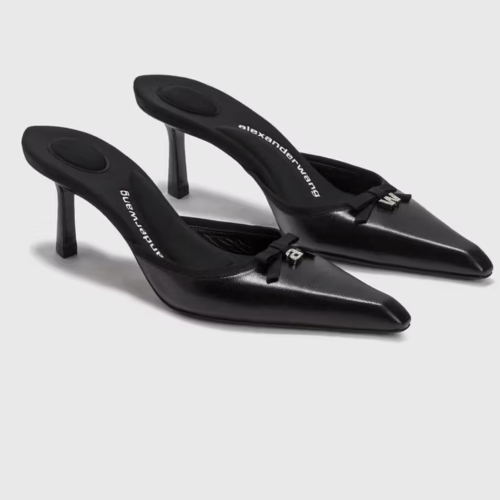 NWT black leather mules Alexander Wang